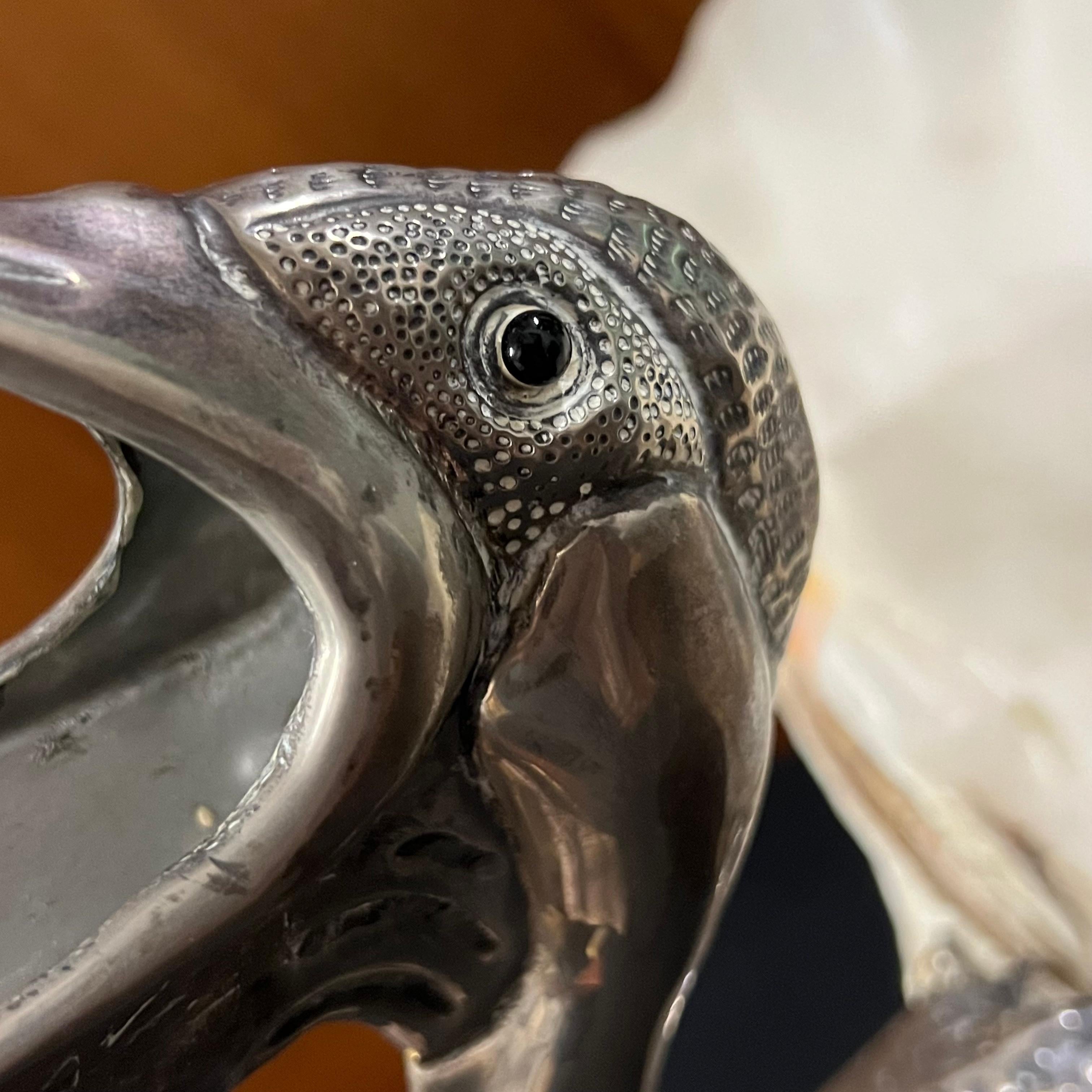 Large Pelican with Shell Sculpture by Gabriella Binazzi - Italy - 1970s 10