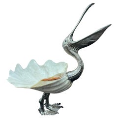 Large Pelican with Shell Sculpture by Gabriella Binazzi - Italy - 1970s