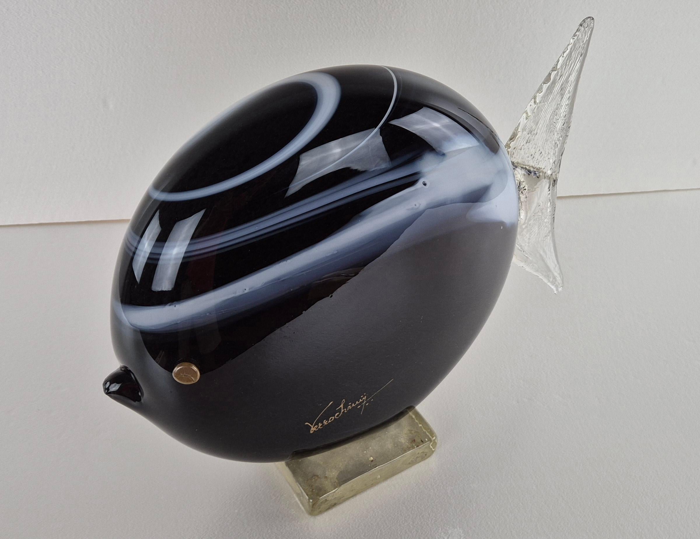 Grande Pesce Art Deco Murano Glass Excellent état - En vente à Mariano Del Friuli, GO