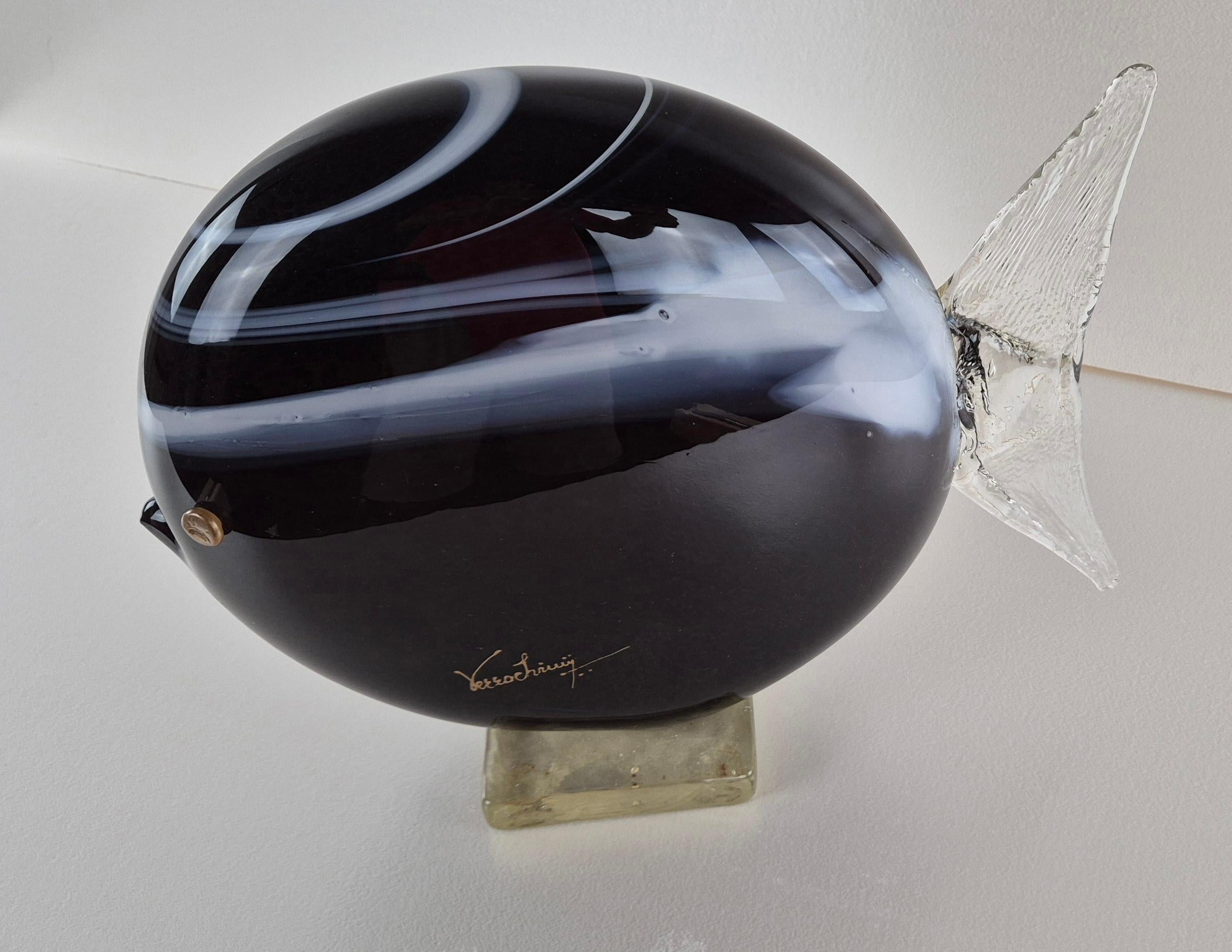 Mid-20th Century Grande Pesce Art Deco Murano Glass en vente