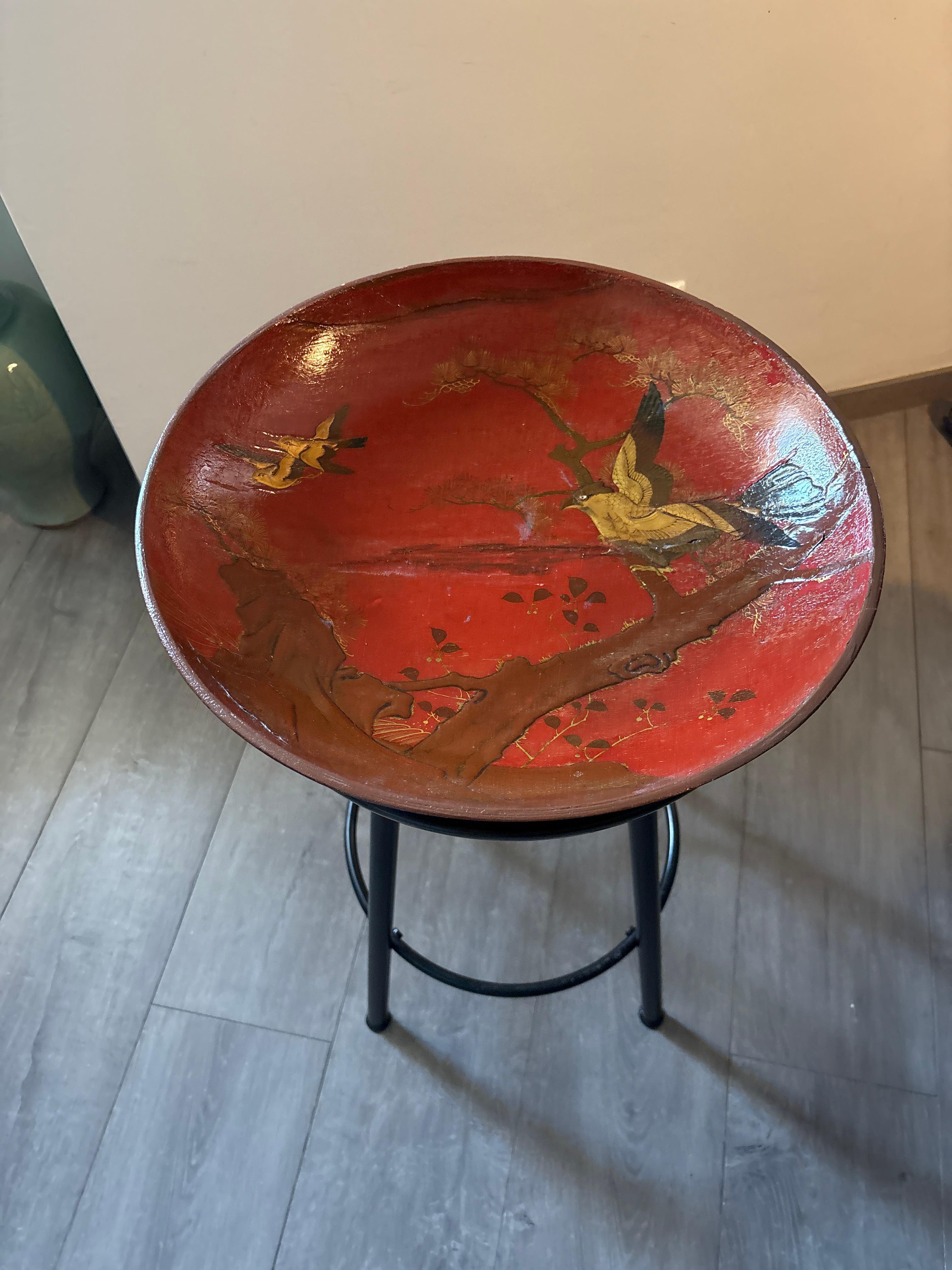 large lacquer plate In Good Condition For Sale In VILLENEUVE-LÈS-AVIGNON, FR