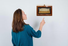 Grande Placca di Pietra Paesina su Ardesia Grand Tour in Cornice XVIII secolo