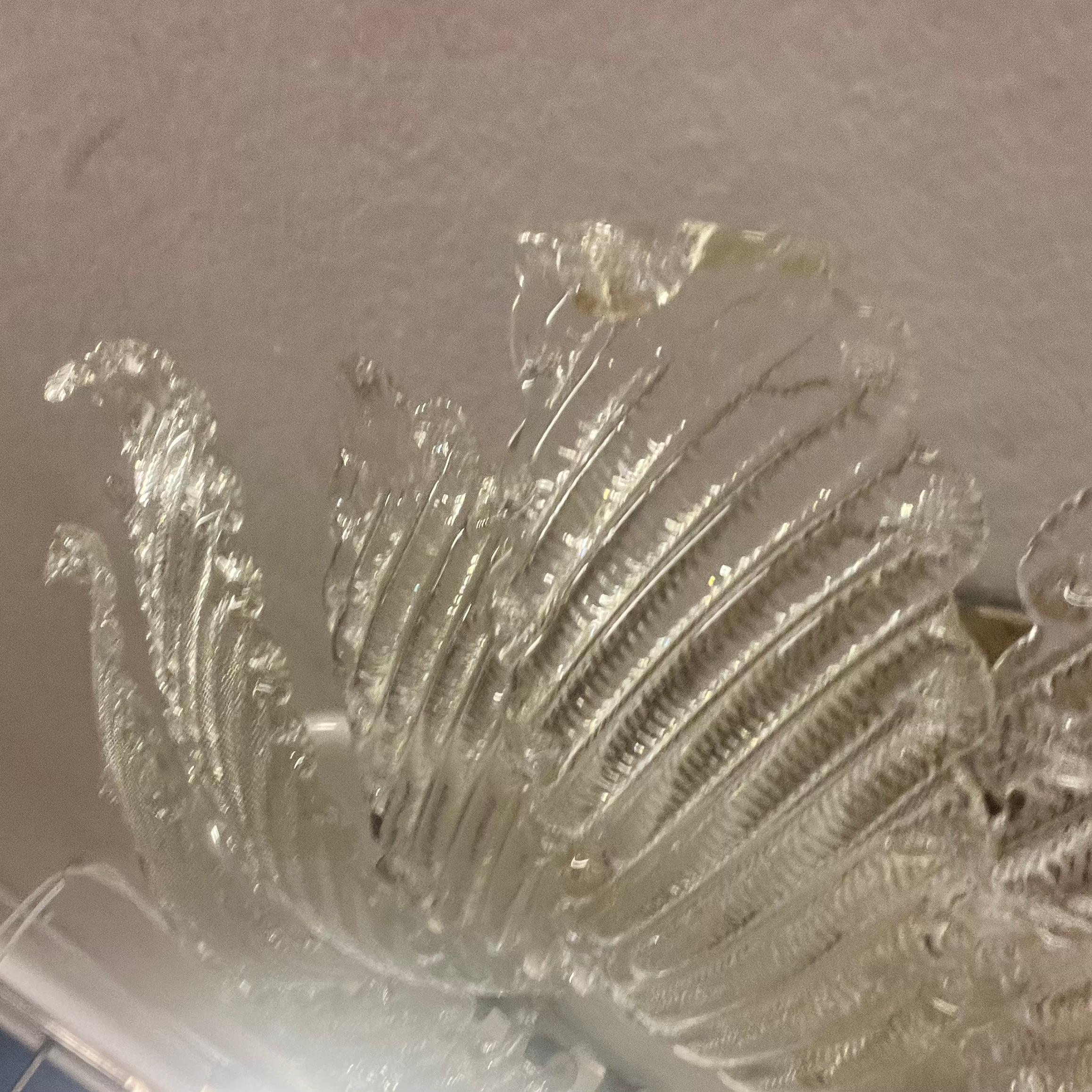 Large Circular Leaf Ceiling Lamp in Glass by Ercole Barovier - Murano - '40s For Sale 2
