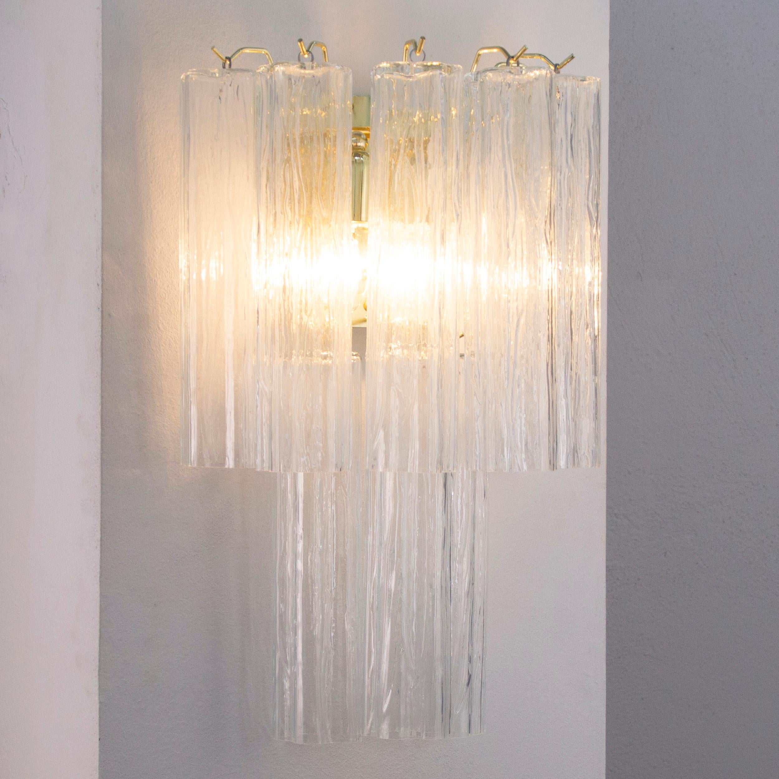 Grande plafoniera con pendagli vetro di Murano ispirata al mid-century italiano in vendita 6