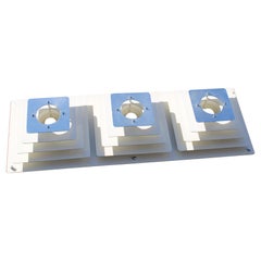 Grande Plafoniera Scultura Italiana  metallo bianco e cromato Minimalista 1960