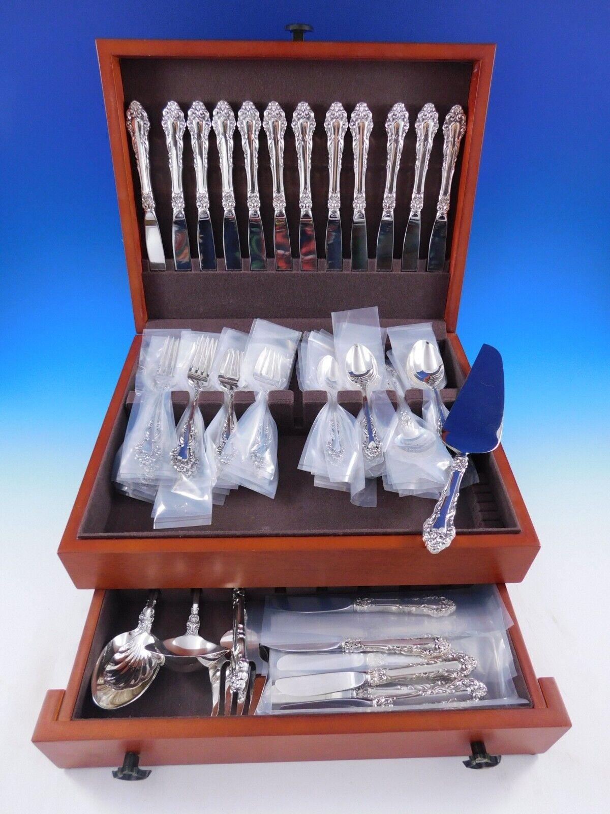 Grande Renaissance by Reed and Barton Sterling Silver Flatware Set - 79 pieces. This set includes:

12 Regular Knives, 9