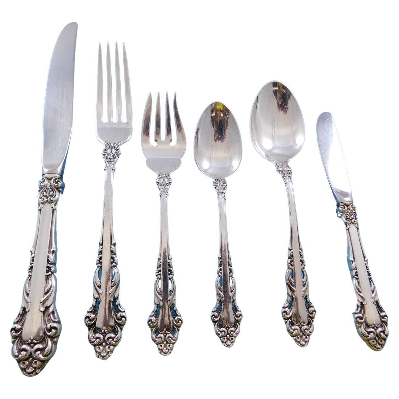 Grande Renacimiento Reed & Barton Cubiertos de Plata de Ley Servicio 83p Cena