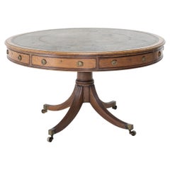 Antique Grande Scale 19th Century English Regency Mahogany Drum Table