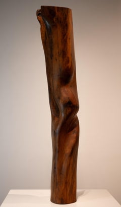 Grande sculpture totem en bois forme libre circa 1970 France