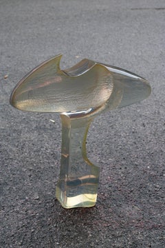 Large Abstract Sculpture Signed TOLOMEI in Plexiglass 1960 Italy EYE