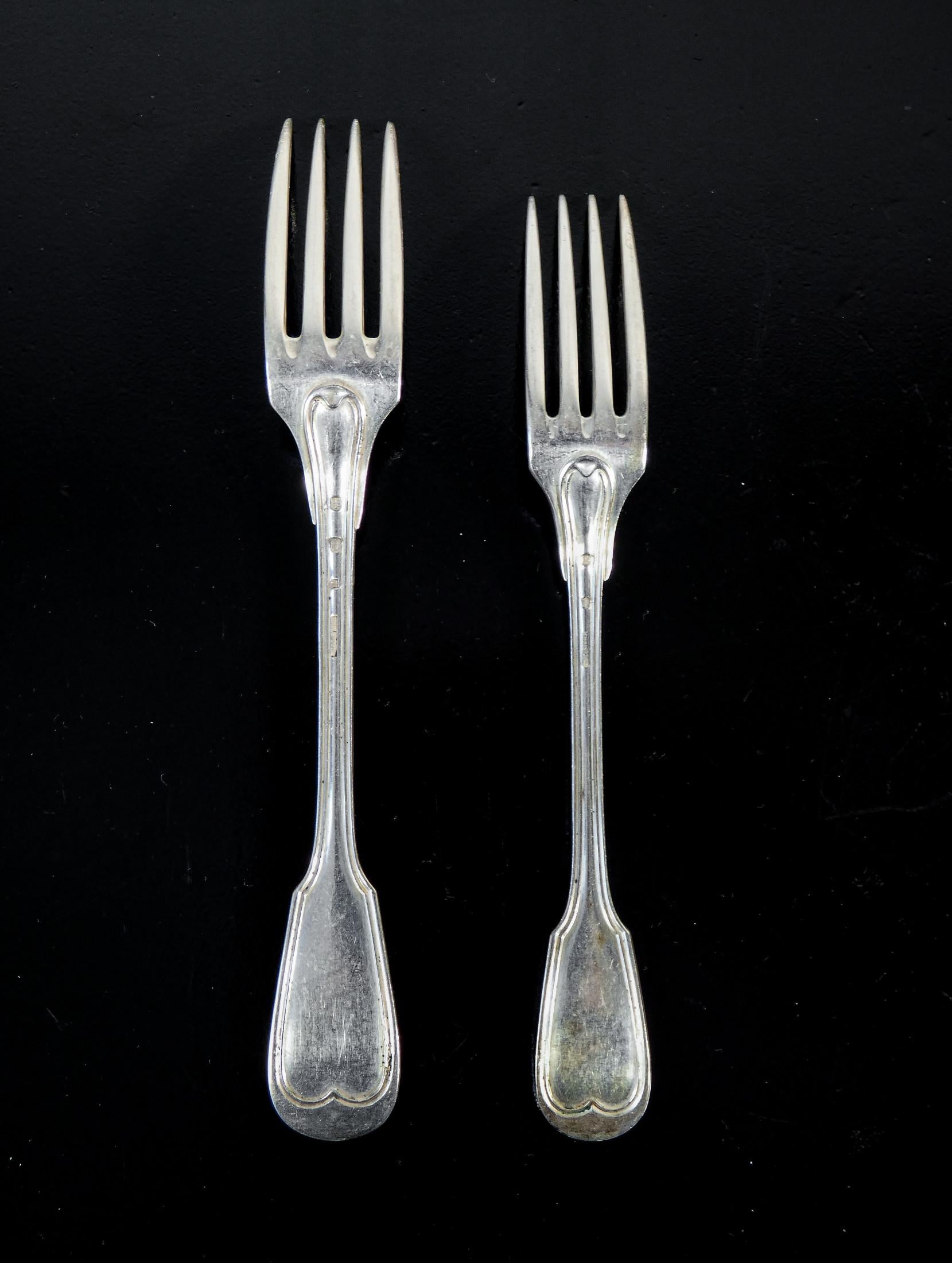 Grande servizio di posate CHRISTOFLE mod. Filet, Chinon. 96 pz. Francia, 1876 in vendita 10
