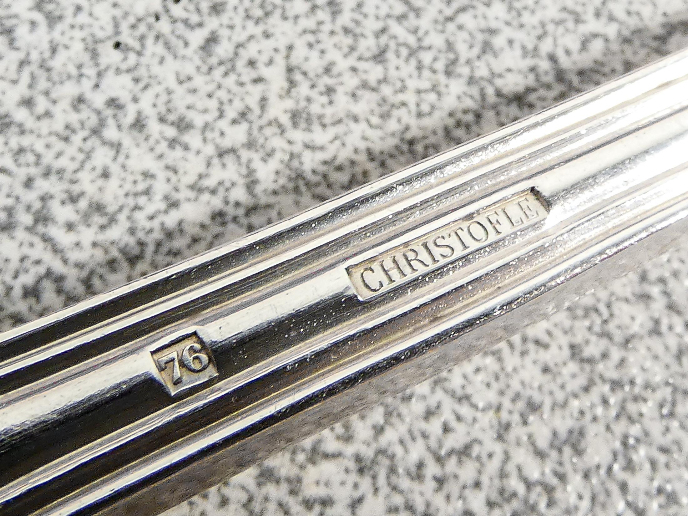 Grande servizio di posate CHRISTOFLE mod. Filet, Chinon. 96 pz. Francia, 1876 in vendita 14
