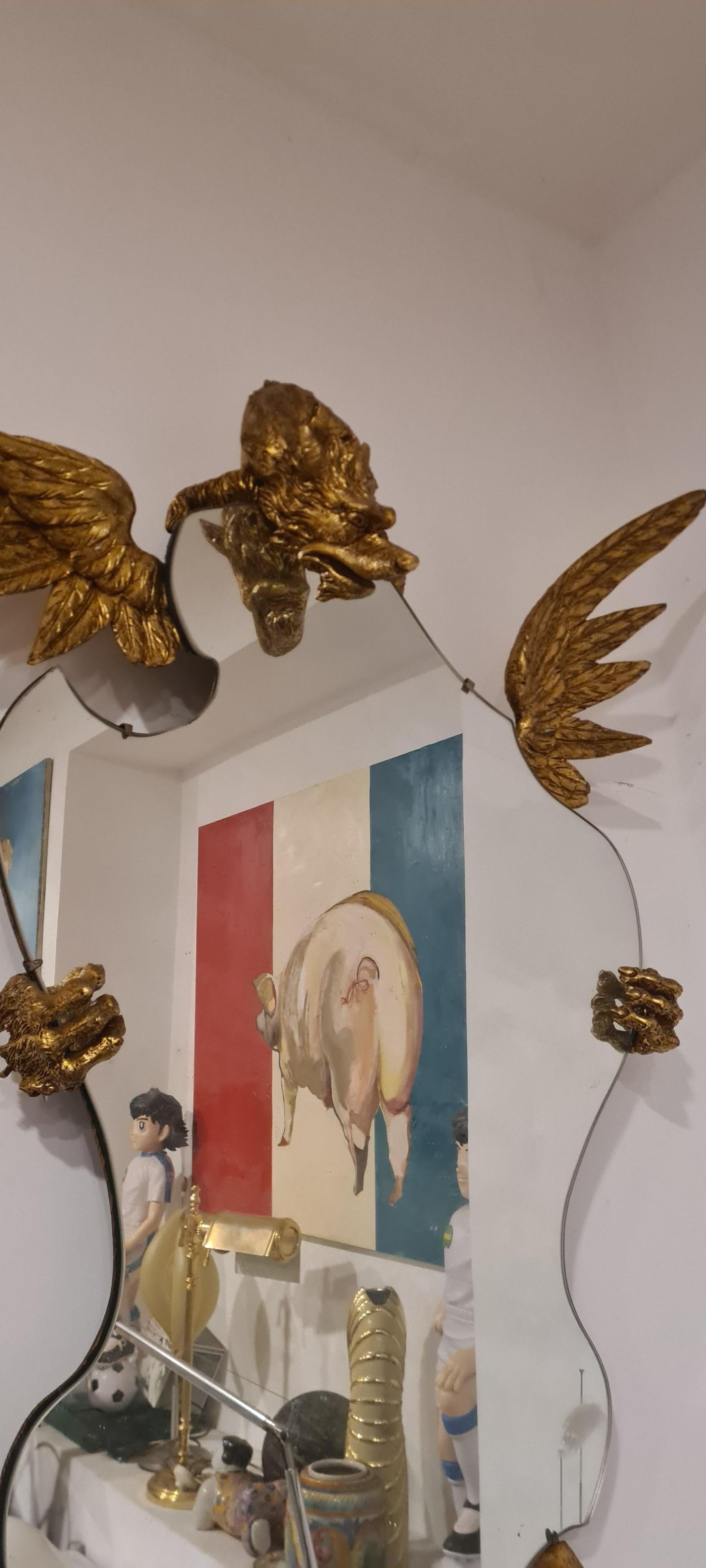 Grande specchiera con drago di fine XIX attribuita a Gabriel Viardot In condizioni ottime in vendita a Torino, IT