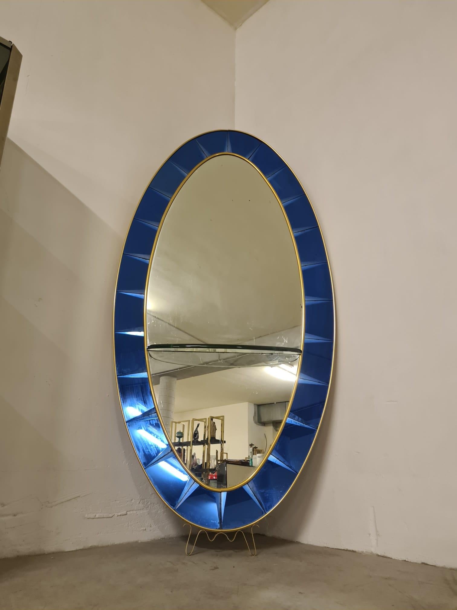 European Cristal Art large mirror For Sale
