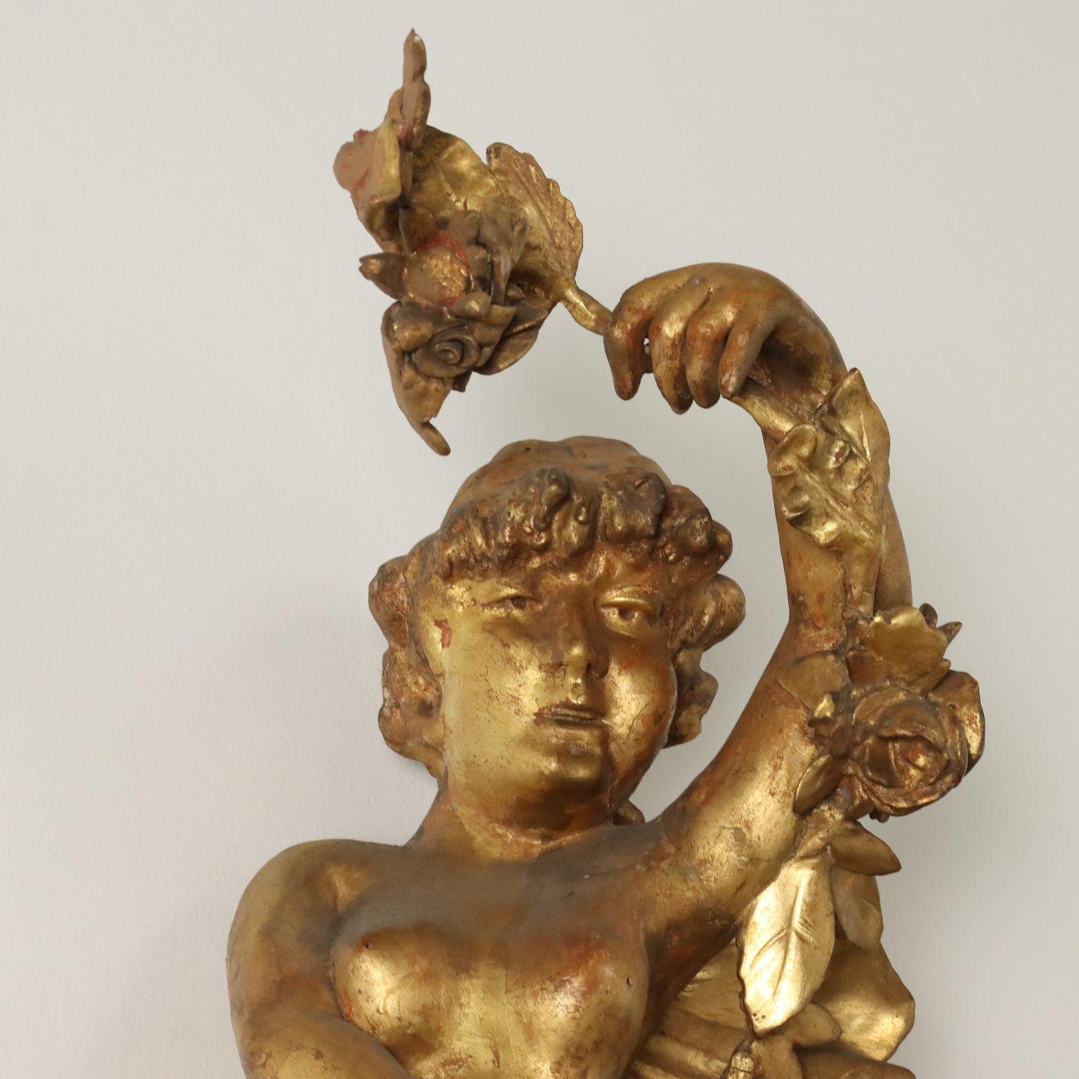 Grande Specchiera intagliata e dorata d'appoggio d'epoca Umbertina In condizioni discrete in vendita a Milano, IT