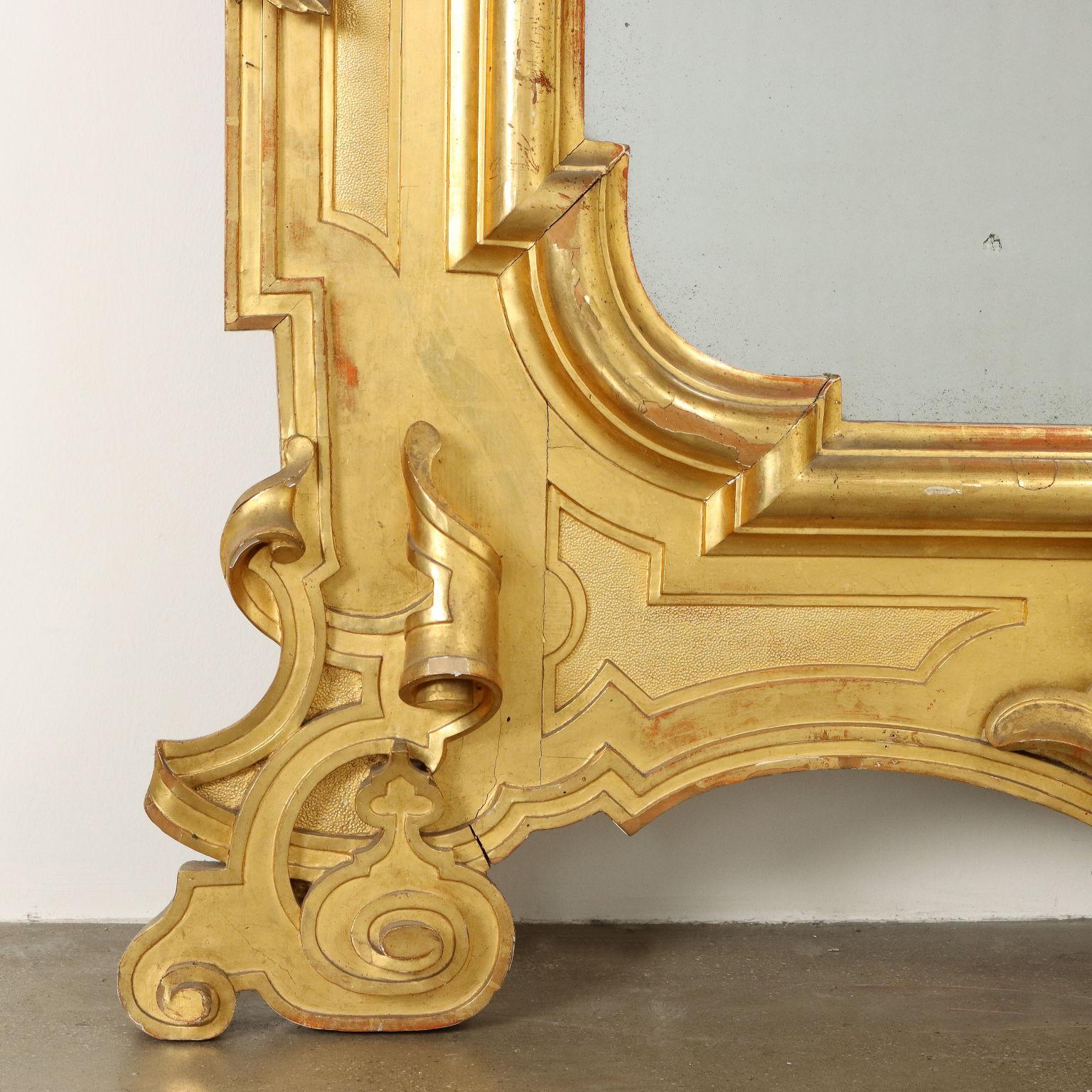 Grand miroir ombertin Italie dernier quart du 19ème siècle en vente 3