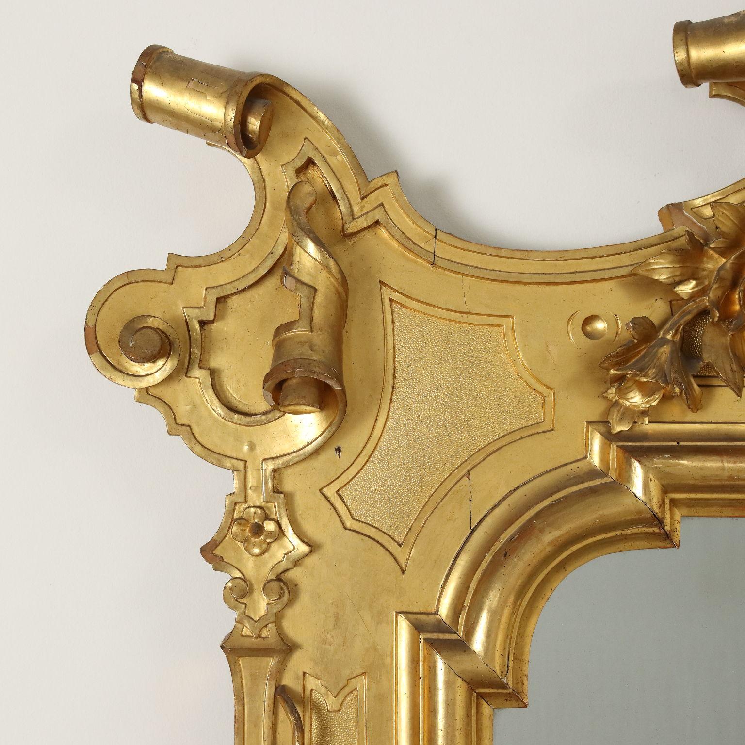 Miroir Grand miroir ombertin Italie dernier quart du 19ème siècle en vente