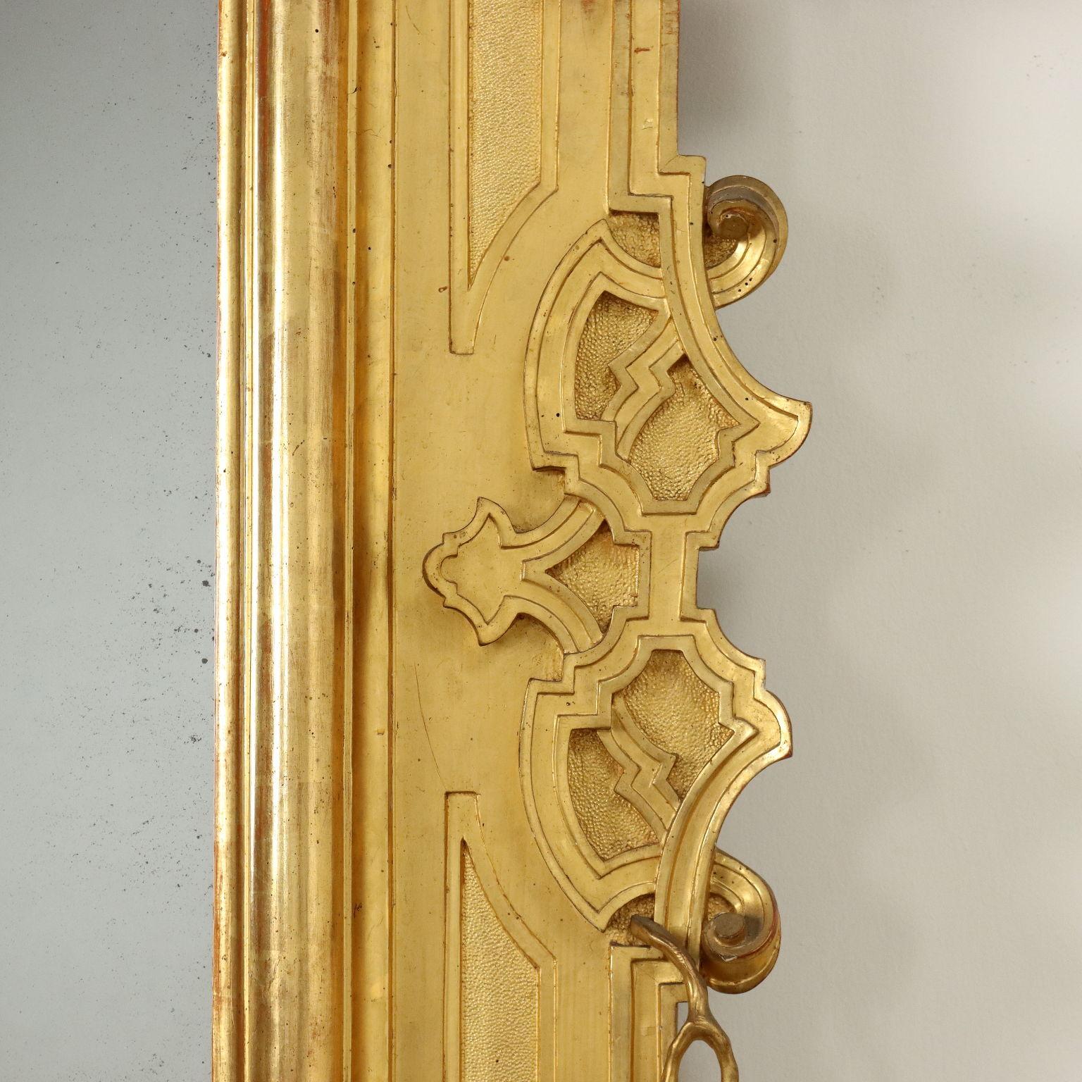 Grand miroir ombertin Italie dernier quart du 19ème siècle en vente 1