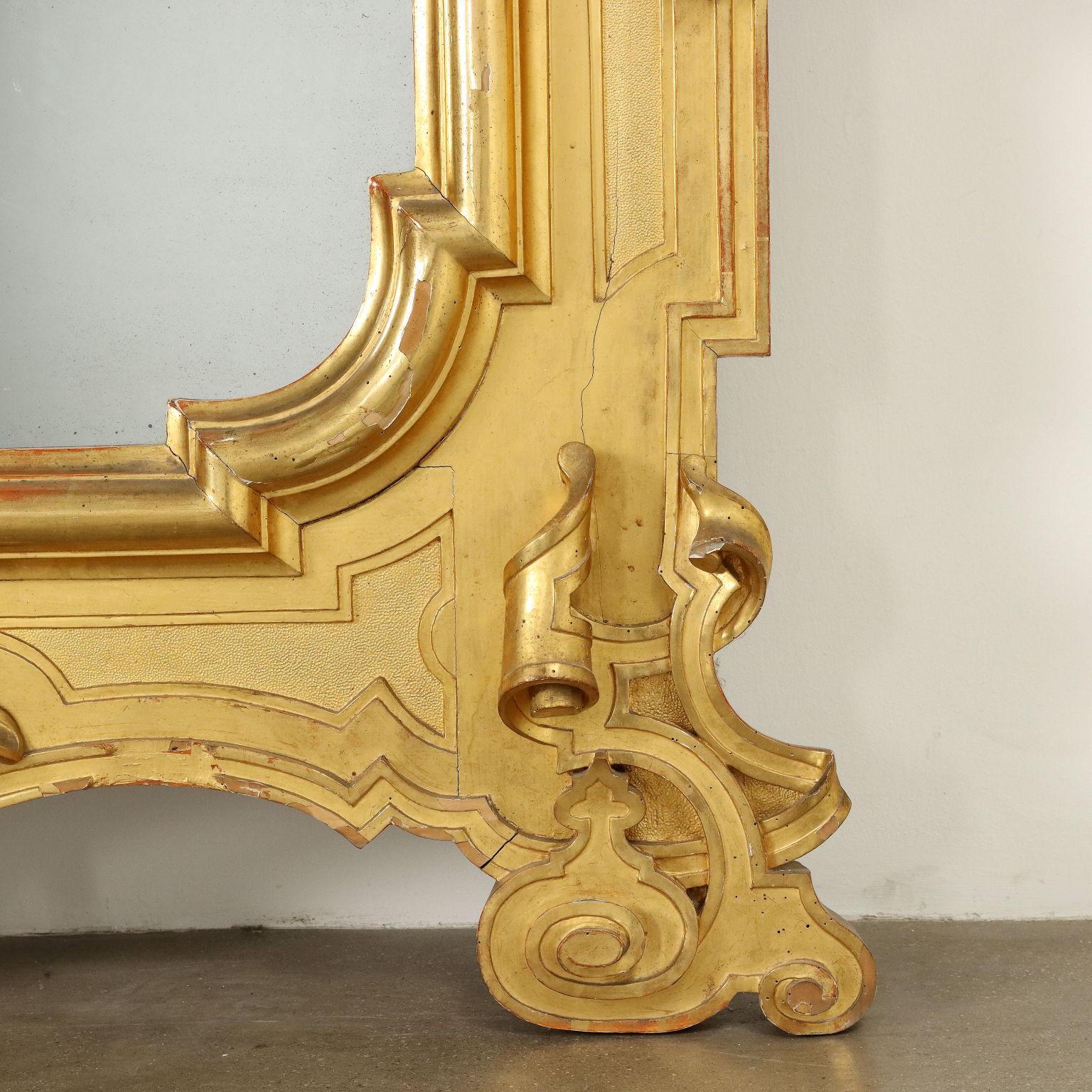 Grand miroir ombertin Italie dernier quart du 19ème siècle en vente 2