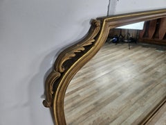 Large vintage mirror from the 1960s made of gold-lacquered wood, 1960