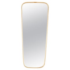 Large 1960s vintage gilt brass wall mirror Italian design