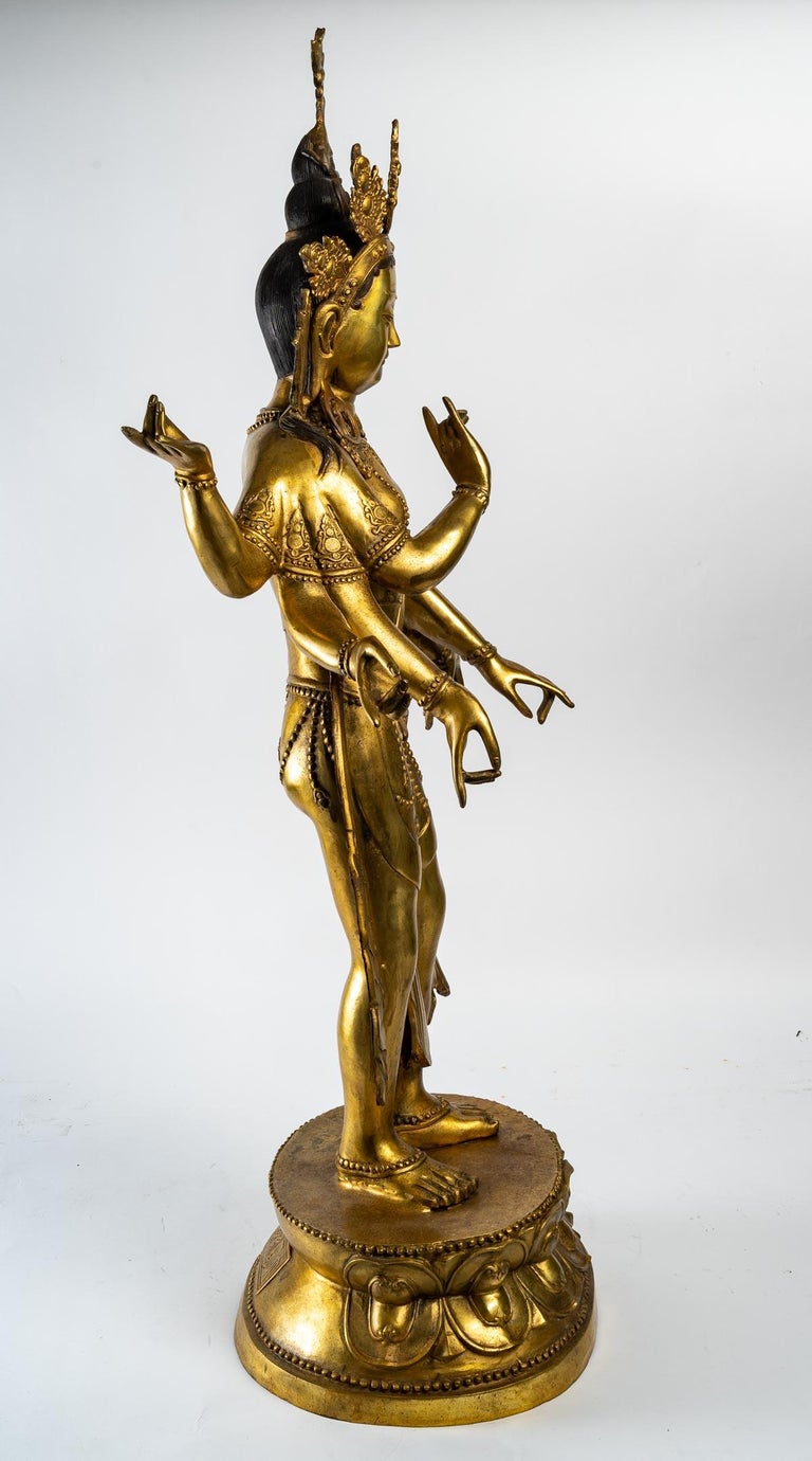 Large Bronze Statue of Amoghapasa Lokeshvara For Sale at 1stDibs