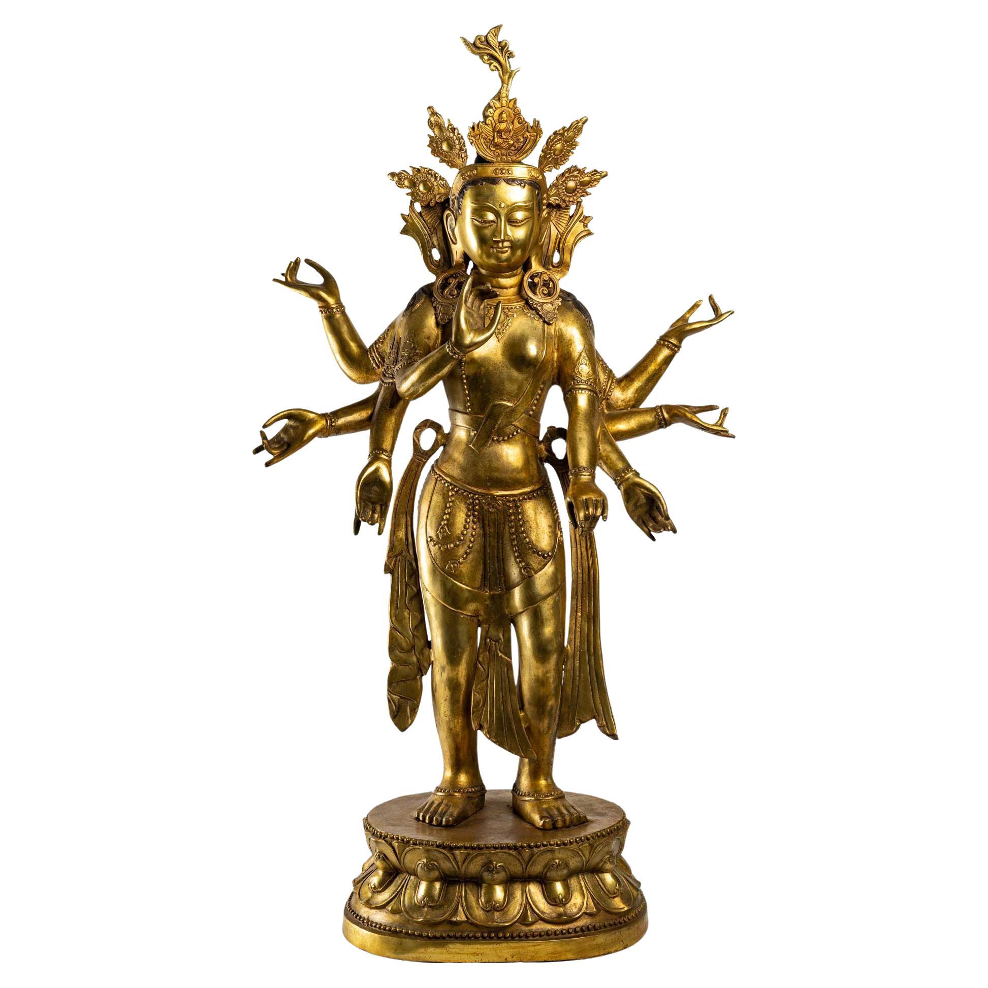 Large Bronze Statue of Amoghapasa Lokeshvara