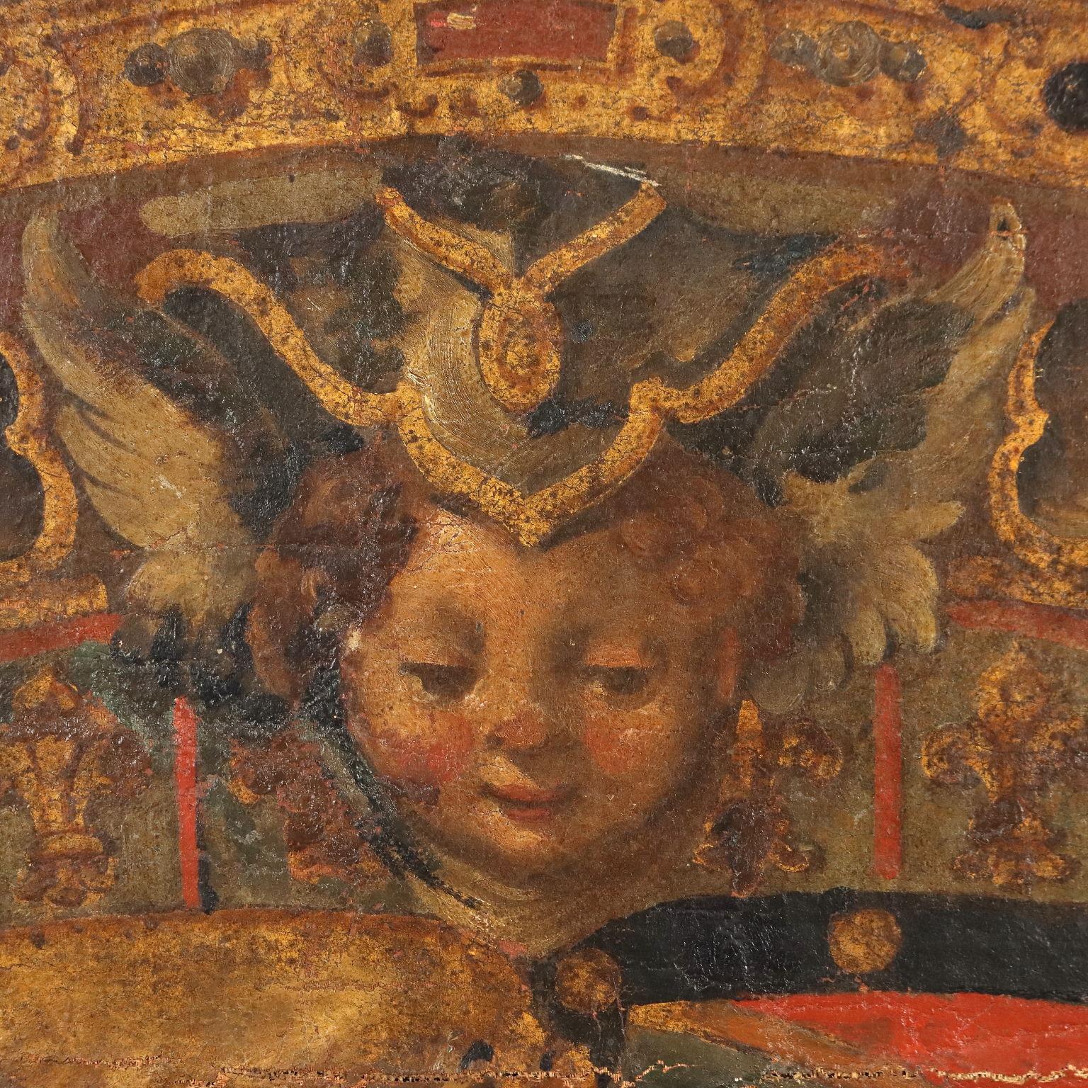 Italian Large Baroque Noble Coat of Arms Italy Late 17th Early 18th Century For Sale