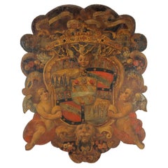 Large Baroque Noble Coat of Arms Italy Late 17th Early 18th Century