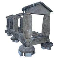 Large structure of Granary "Horreo" antique carved stone, spain
