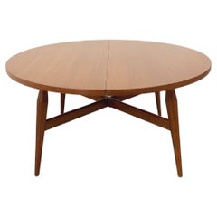 Grande table basse ronde scandinave vintage Smorrebrod d'Arne Vodder extensible
