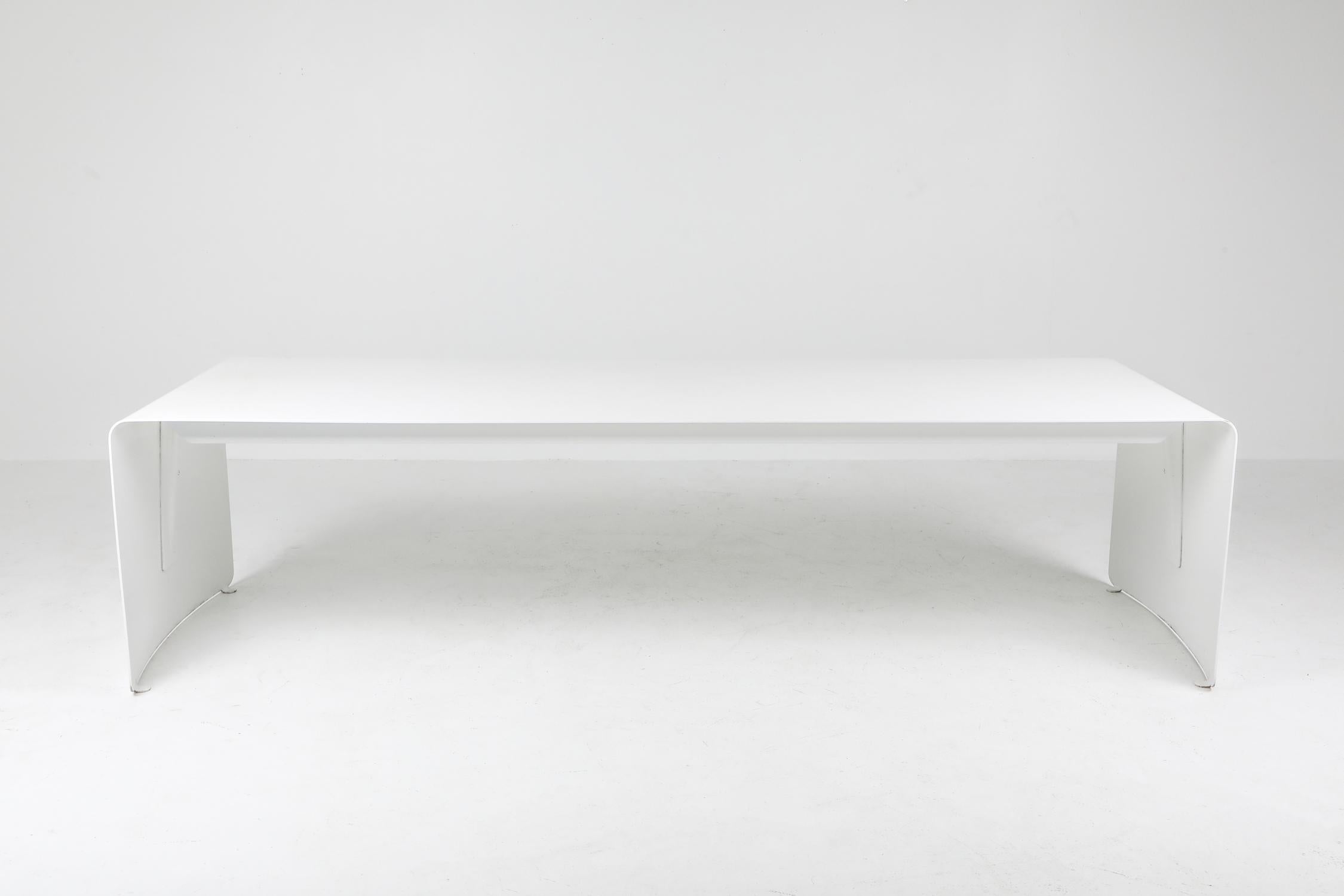 White lacquered table, Xavier lust, MDF Italia, 2002

A table made with a curved aluminium sheet. Finish gloss white lacquered. Suitable for outdoor.
Born on 27.08.1969 in Brugge (Belgium), Xavier Lust graduated from the 'Institut St Luc'-