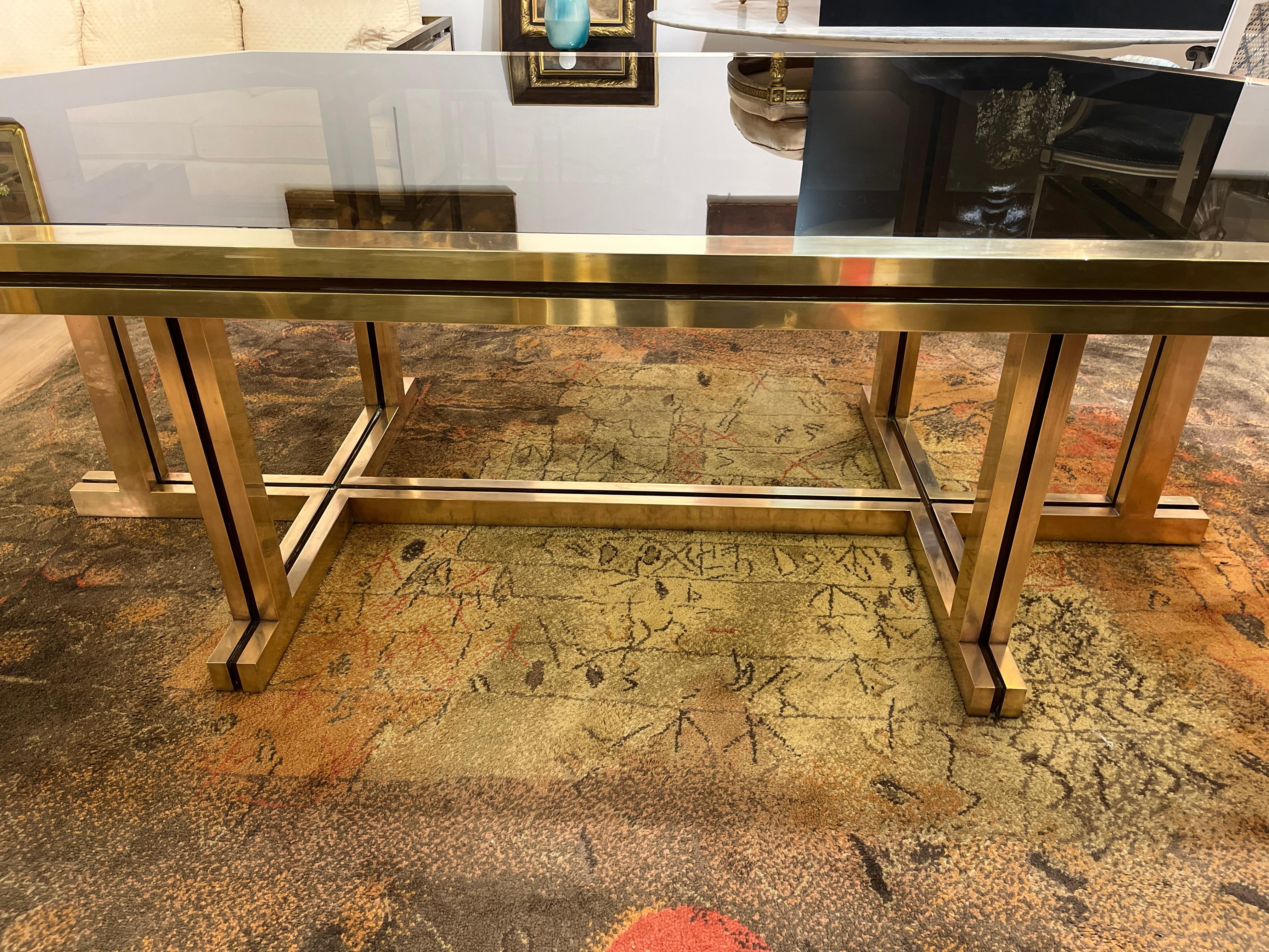 Grande Table De Salle à Manger En Laiton Maison Jansen 6