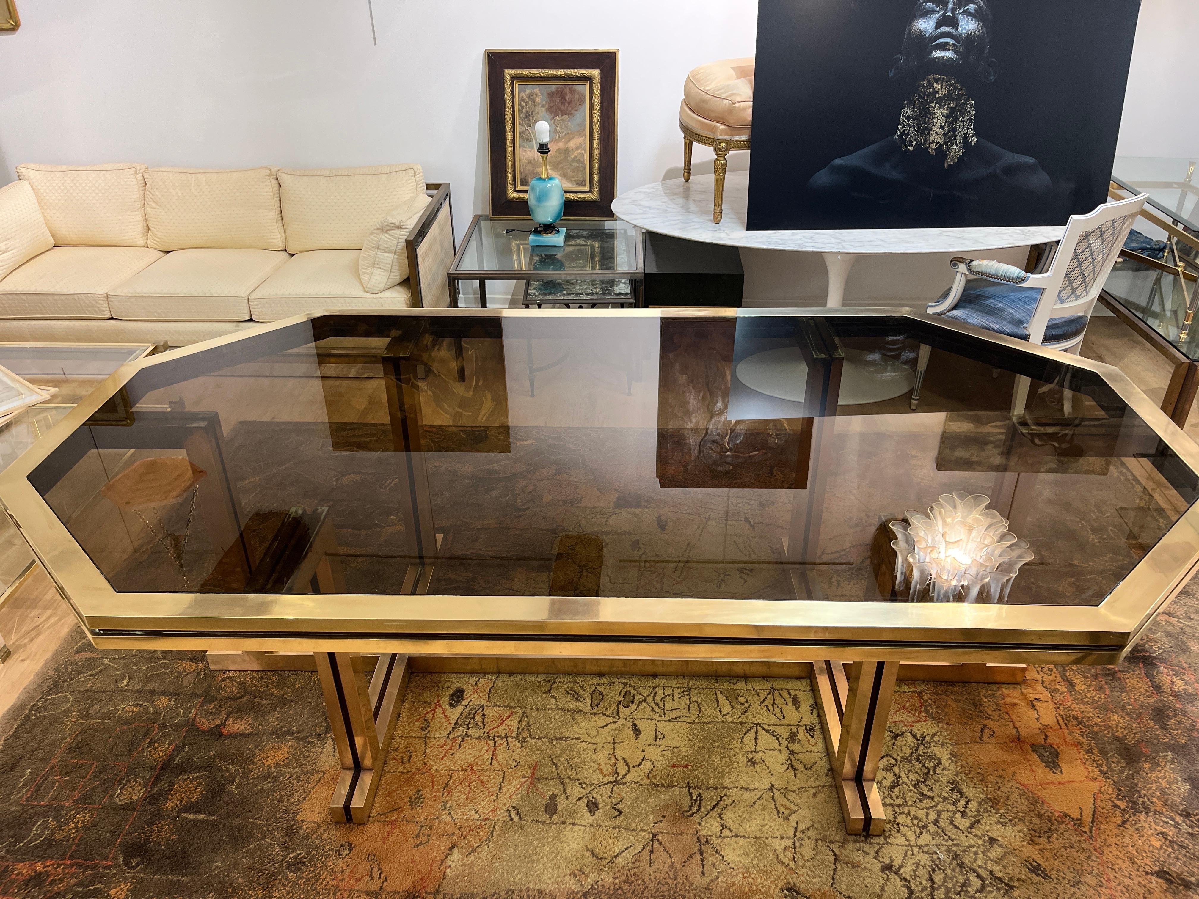 Grande Table De Salle à Manger En Laiton Maison Jansen 7