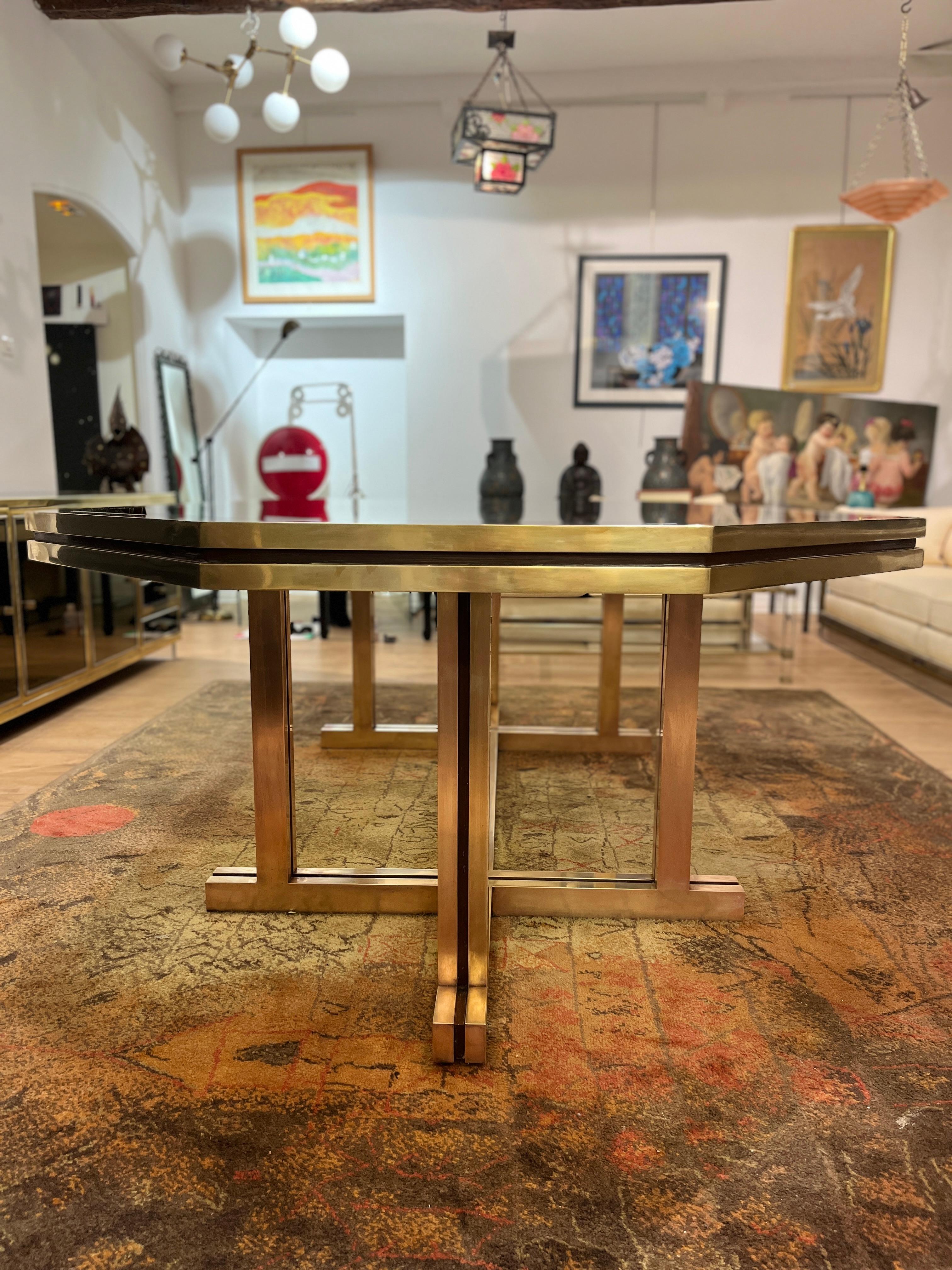 Grande Table De Salle à Manger En Laiton Maison Jansen 9
