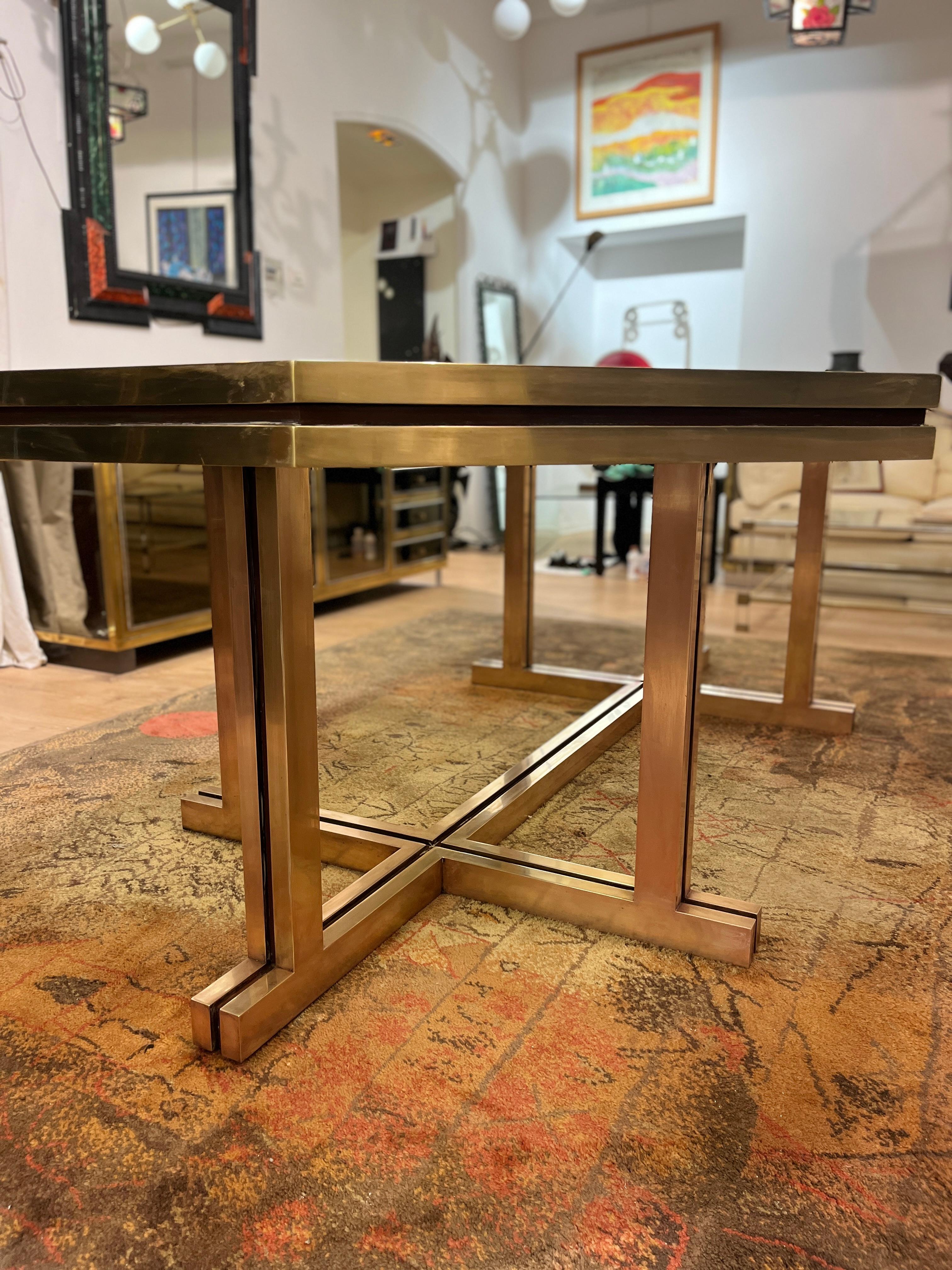 Grande Table De Salle à Manger En Laiton Maison Jansen 11