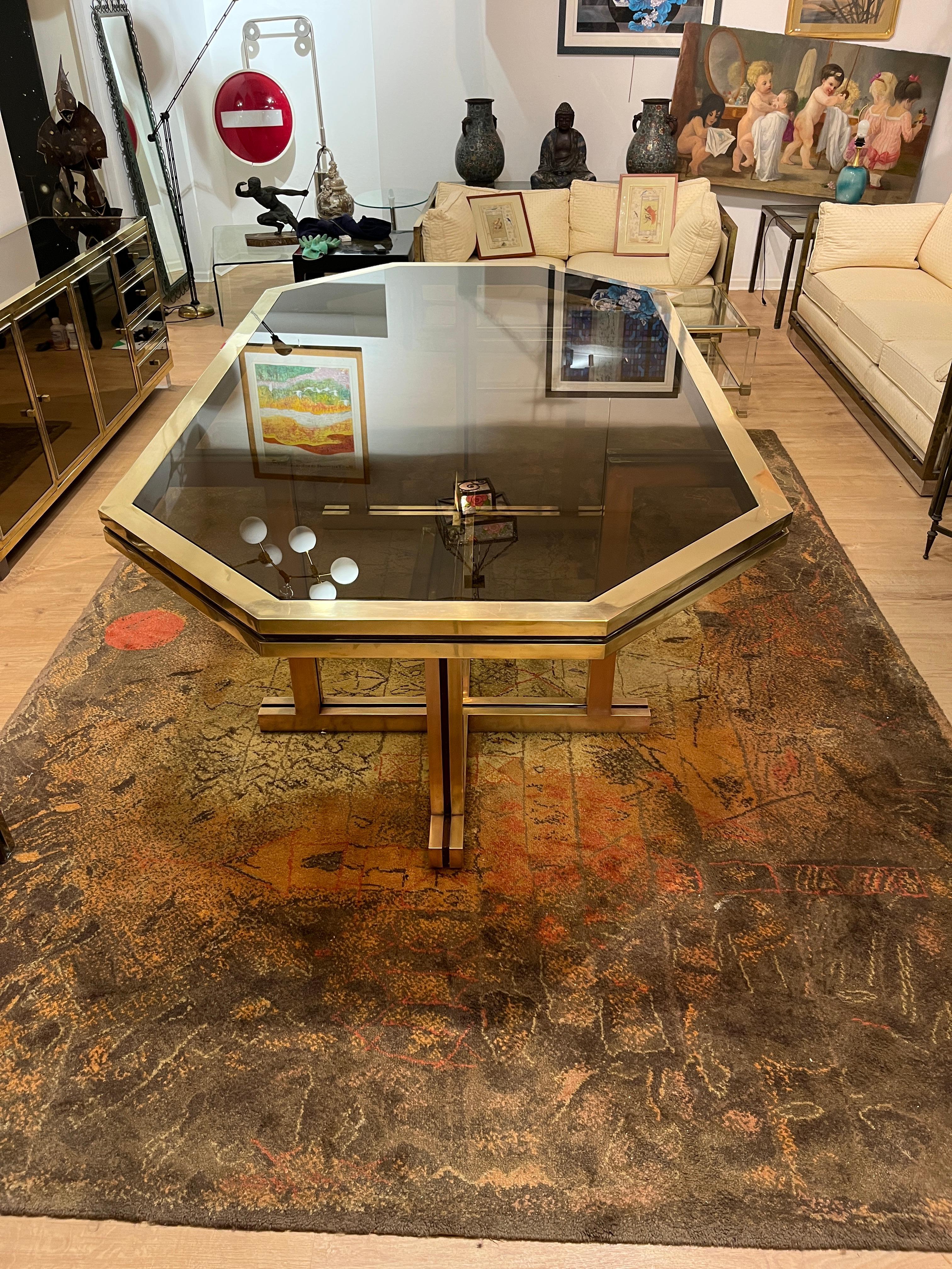 Brass Grande Table De Salle à Manger En Laiton Maison Jansen