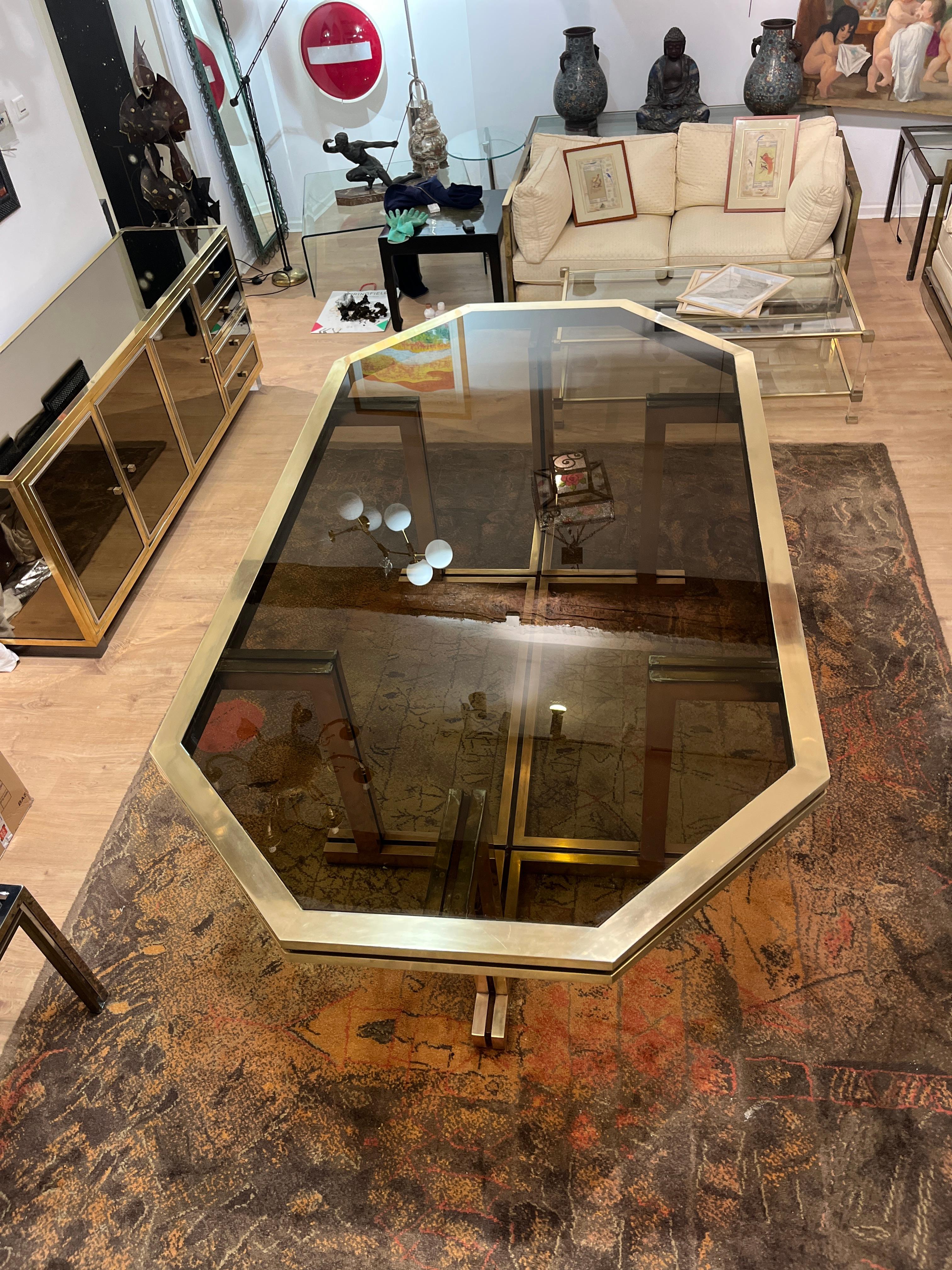 Grande Table De Salle à Manger En Laiton Maison Jansen 2