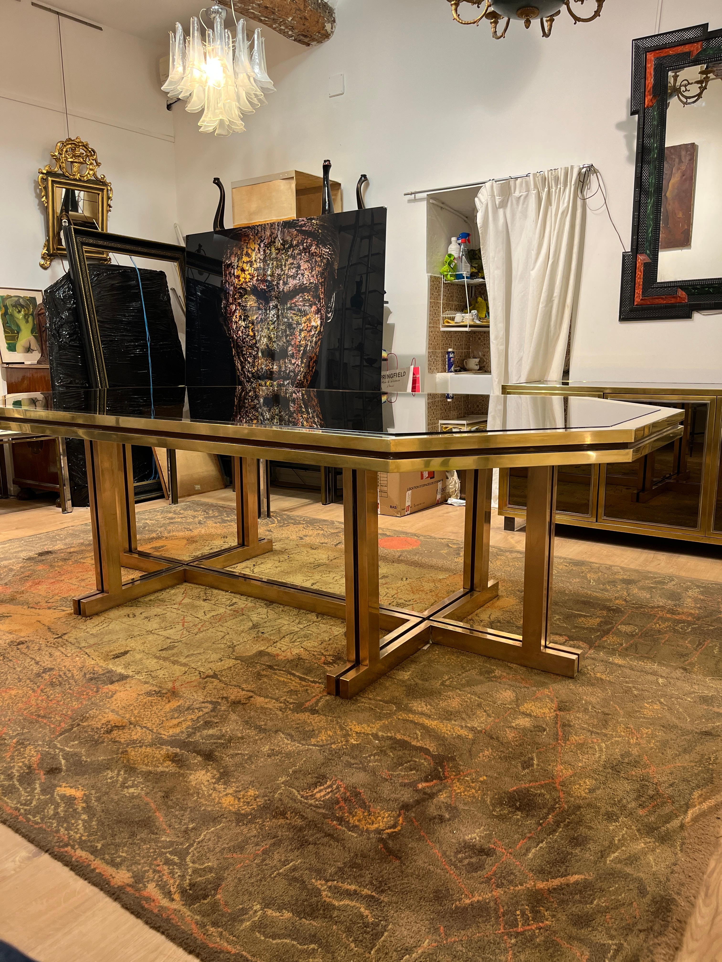 Grande Table De Salle à Manger En Laiton Maison Jansen 3