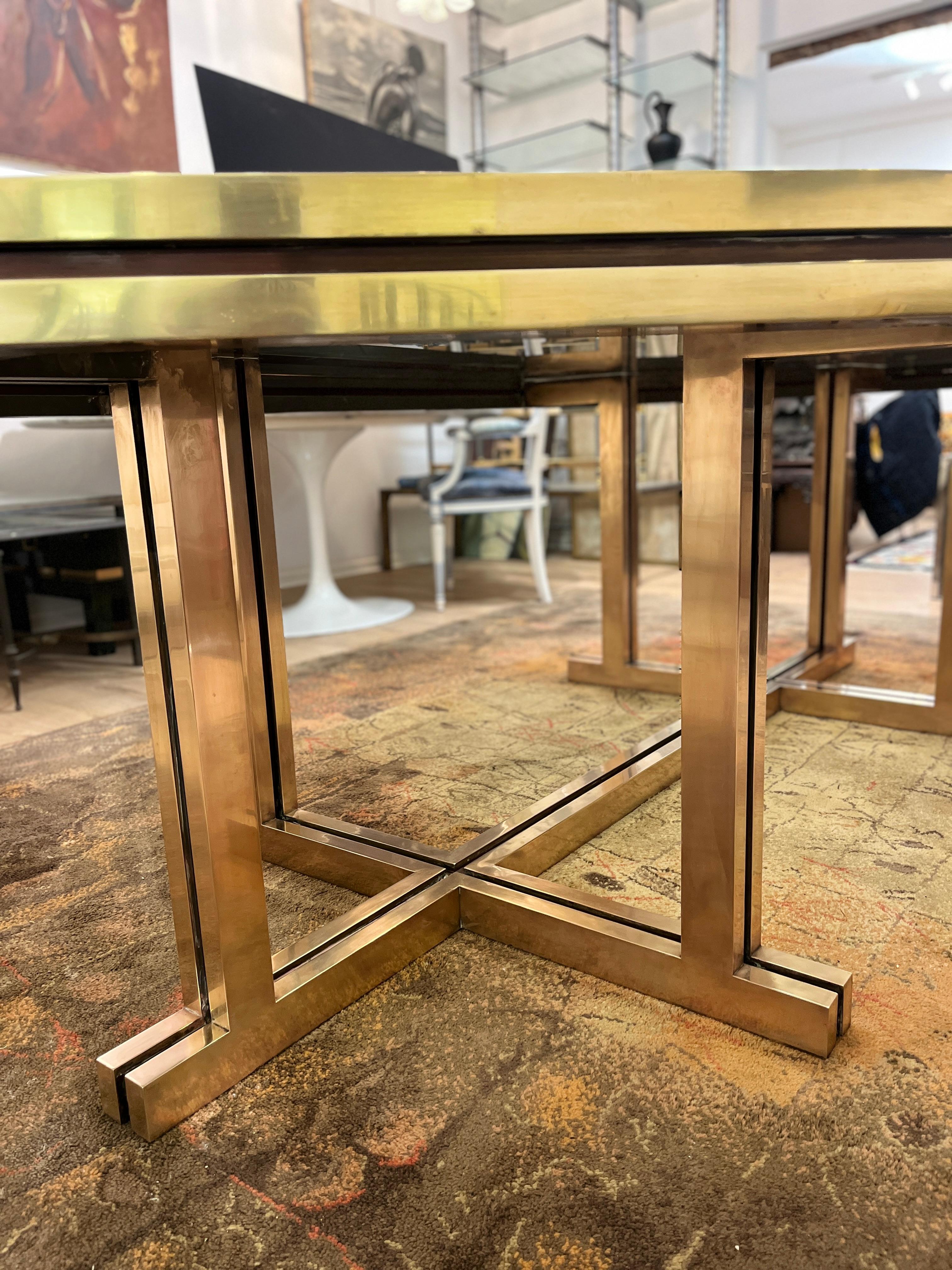 Grande Table De Salle à Manger En Laiton Maison Jansen 4