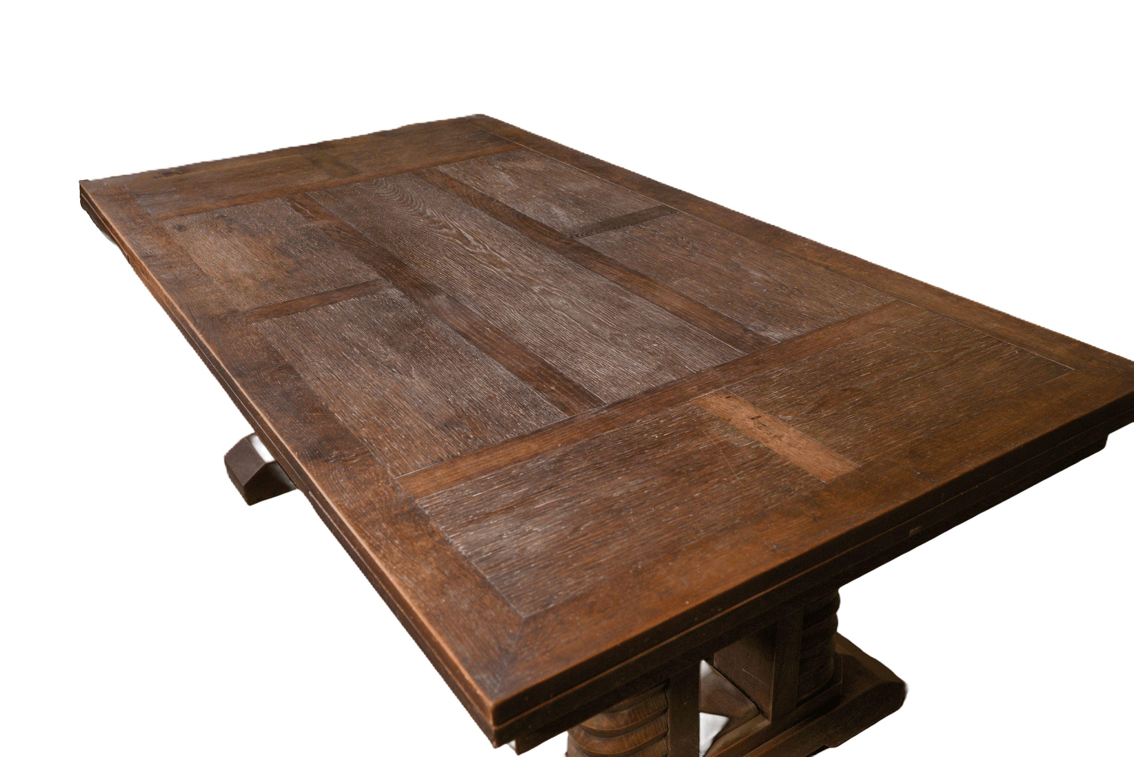 Mid-20th Century Grande table en chêne massif par Joseph Savina 1950 For Sale