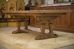 Grande table sculpturale en chêne 1950's
