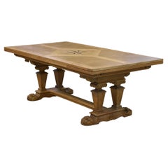 Grande table sculpturale en chêne 1950's