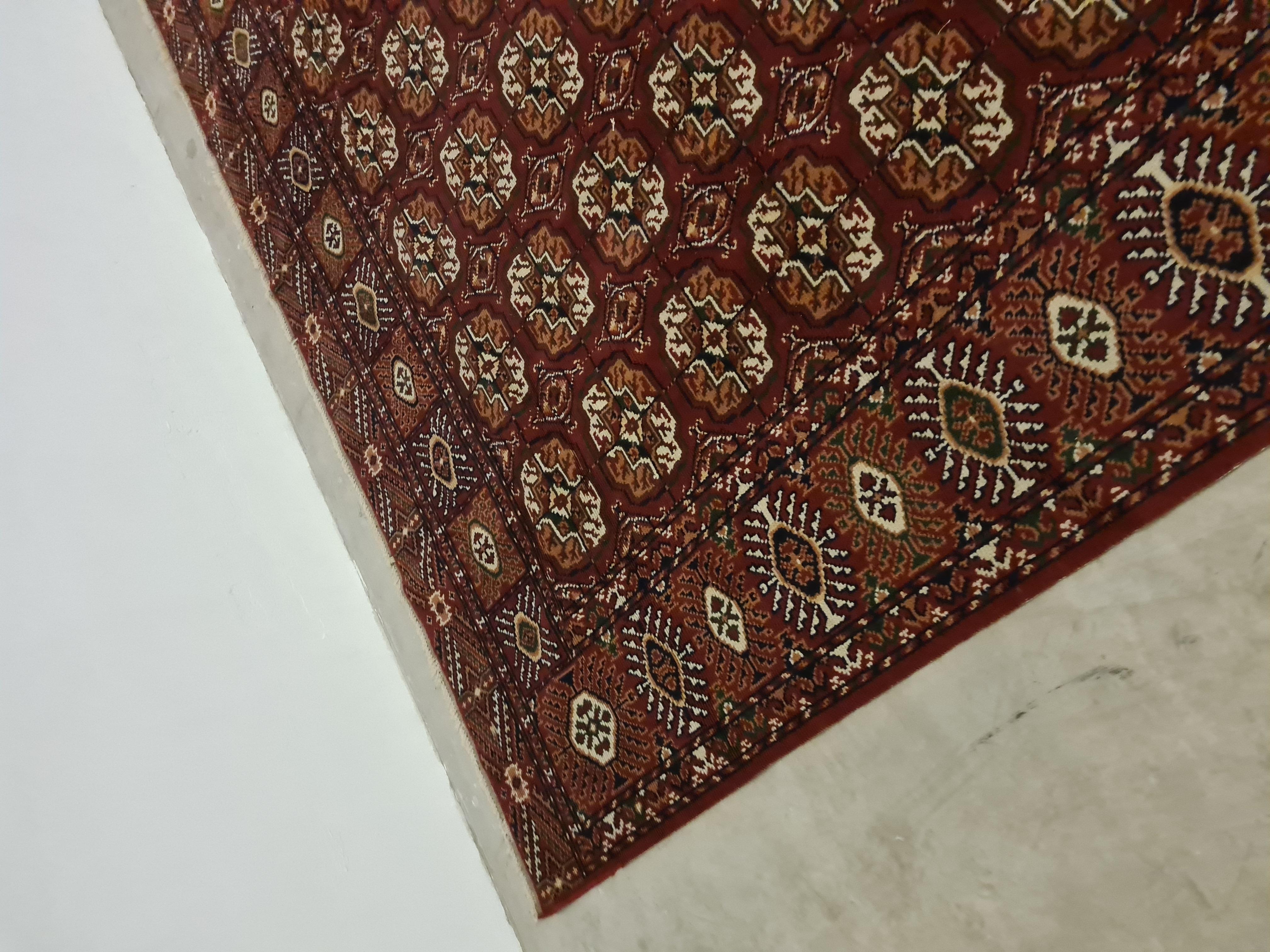 Large hand-knotted Russian Bukhara rug hand-knotted in pure wool early 900' 2