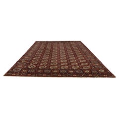 Large hand-knotted Russian Bukhara rug hand-knotted in pure wool early 900'