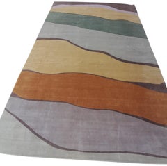 Large hand-knotted pure wool Tibetan rug