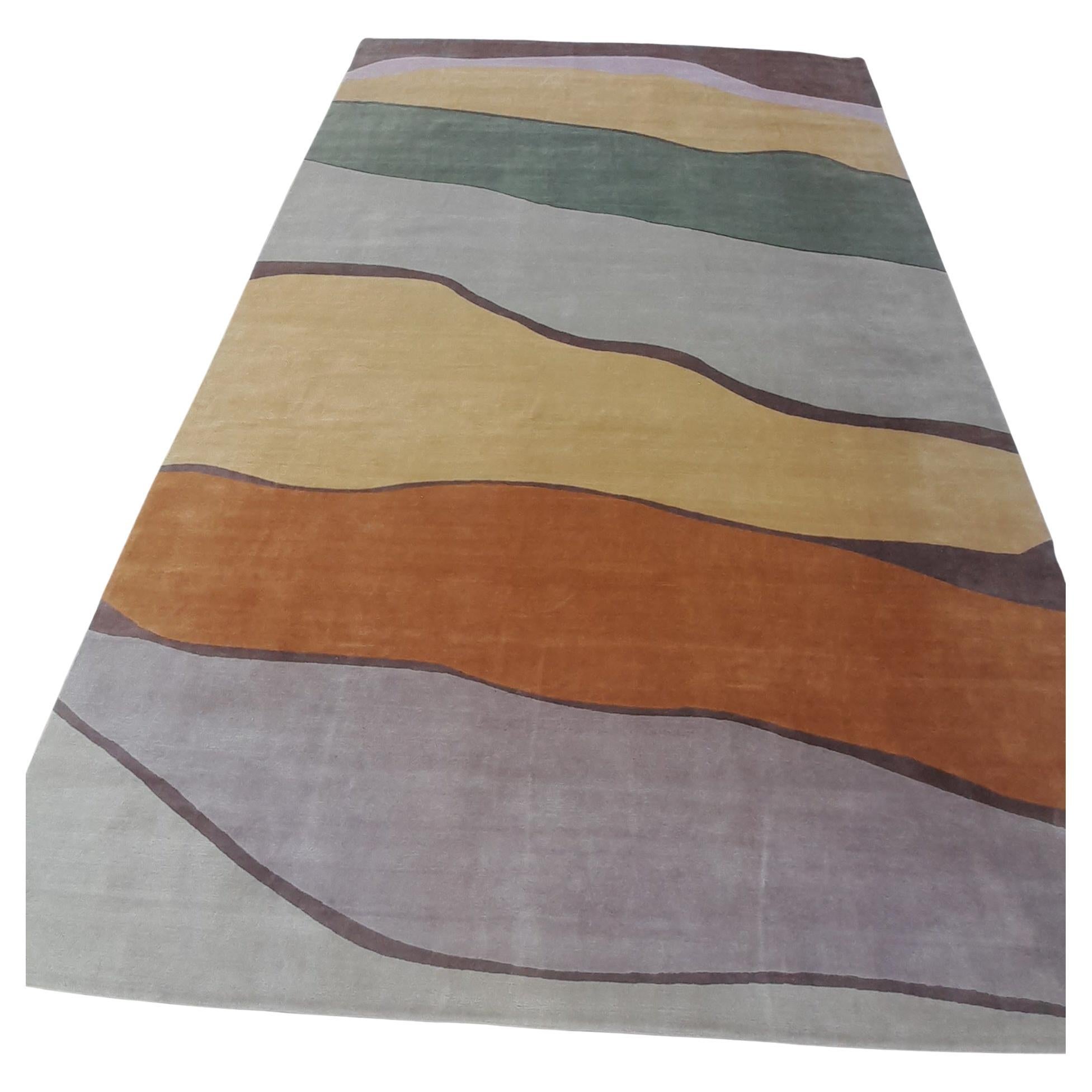 Großer handgeknüpfter Tibet-Teppich aus reiner Wolle im Angebot