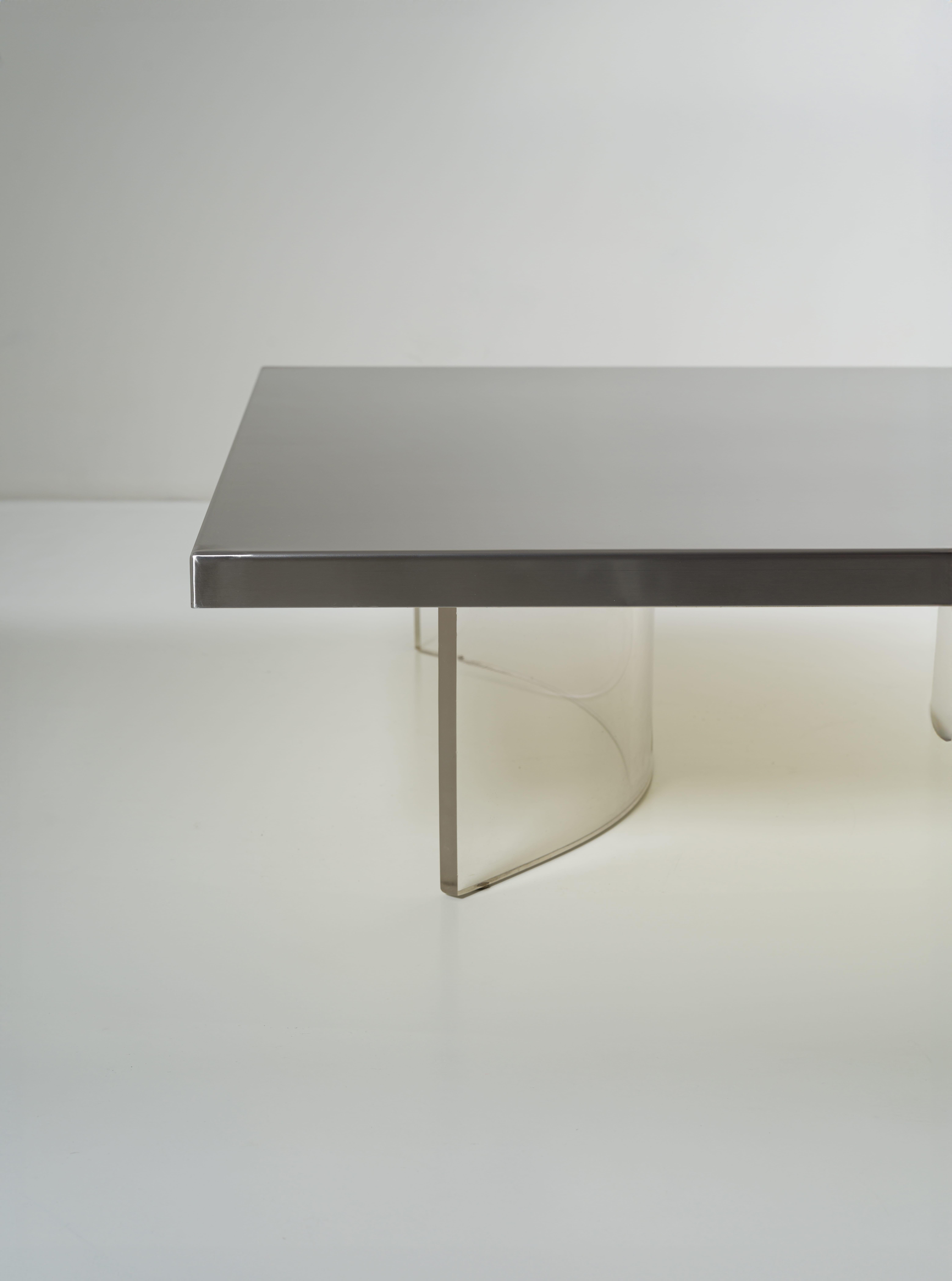 Mesa baja grande Roberto Monsani para Acerbis Italia 70's Cepillado en venta