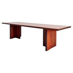 Großer Holztisch mit 12 oder 14 Plätzen Italienisches 60er-Jahre-Design