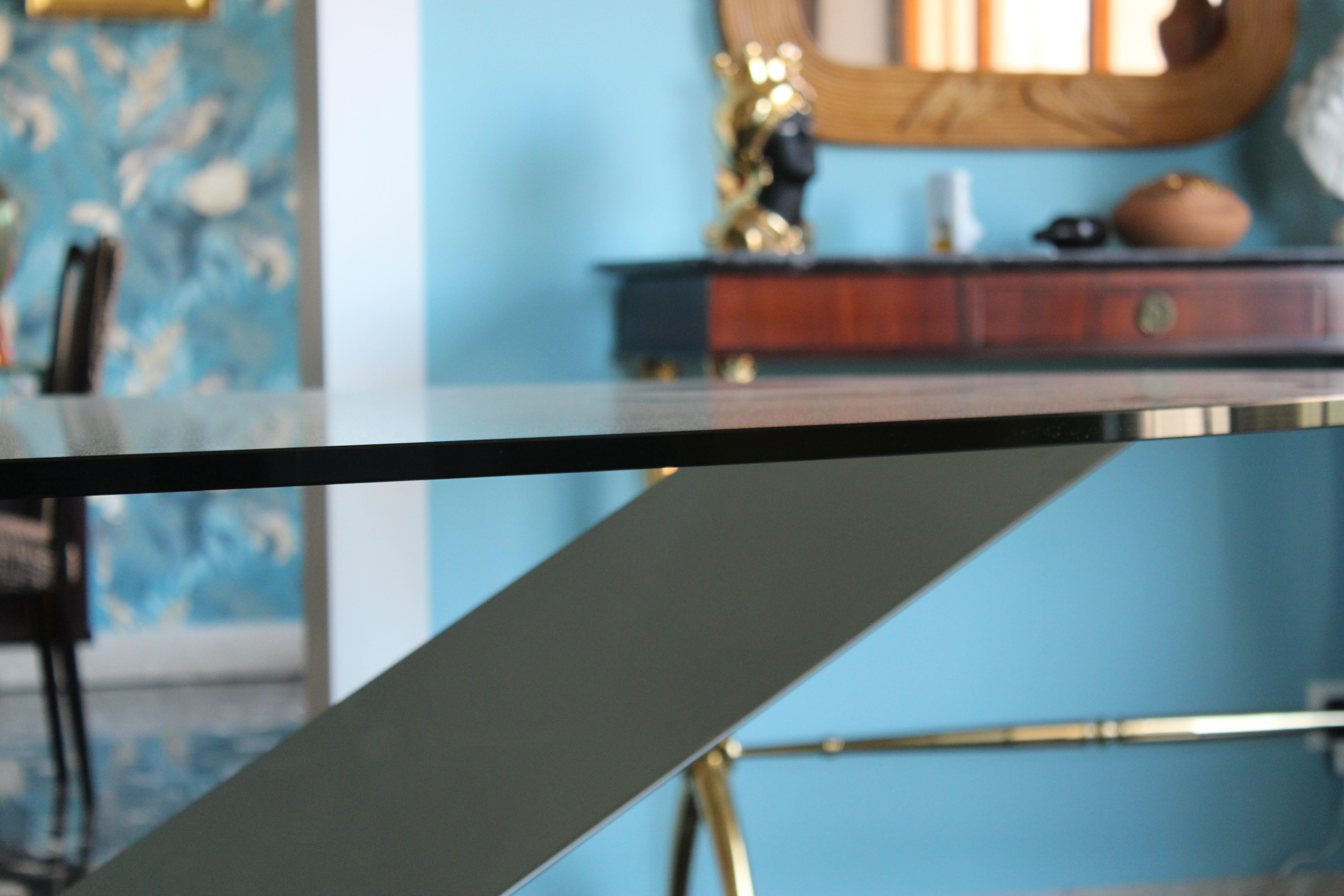 Late 20th Century Large Oval Table Cattellan Black Marble Steel and Crystal Italy For Sale